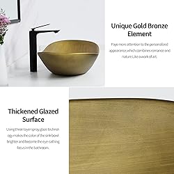 Davivy 24.5'' X 13.8'' Gold Oval Vessel Sink with