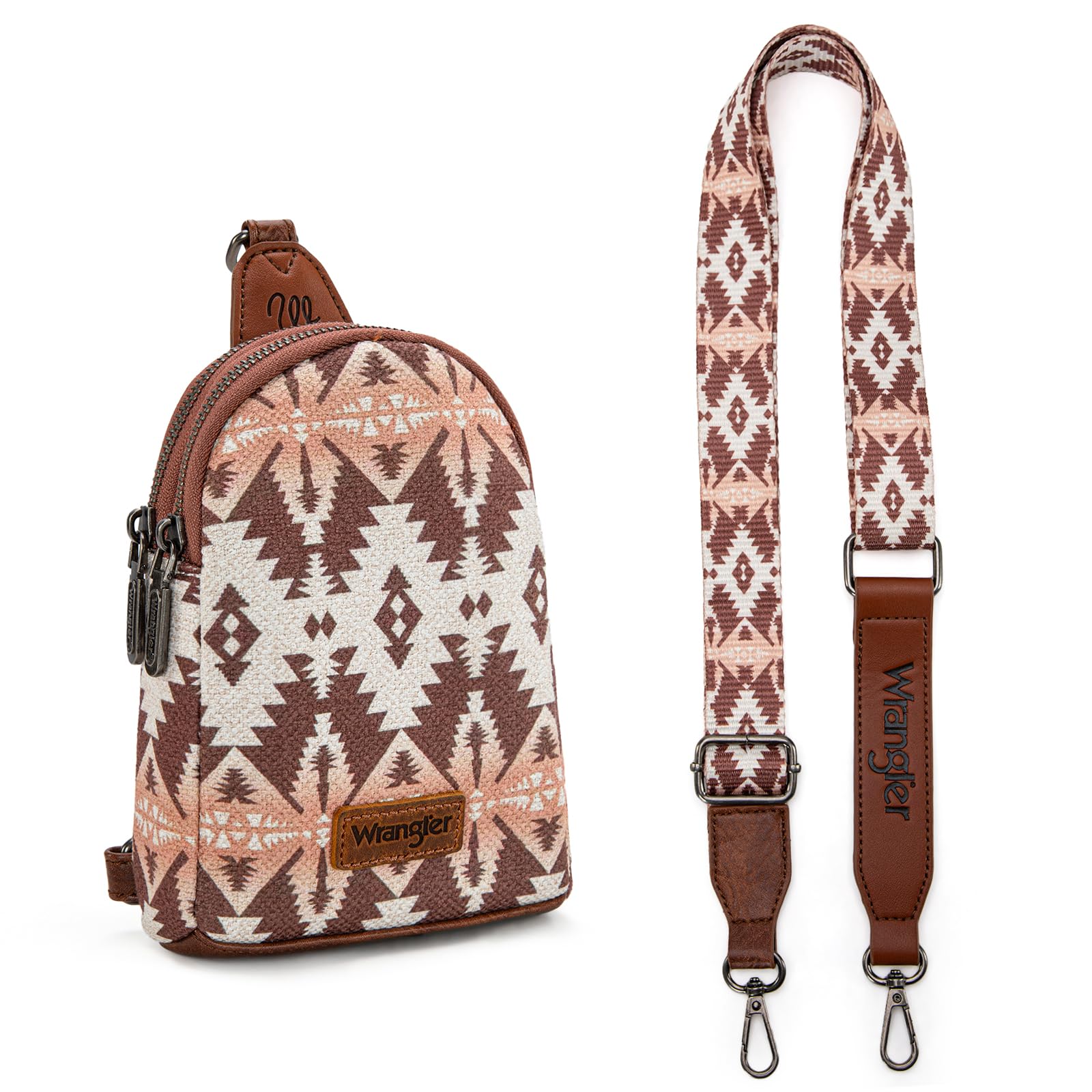 Wrangler Aztec Sling Bag - Southwest Crossbody Trendy Chest Bag