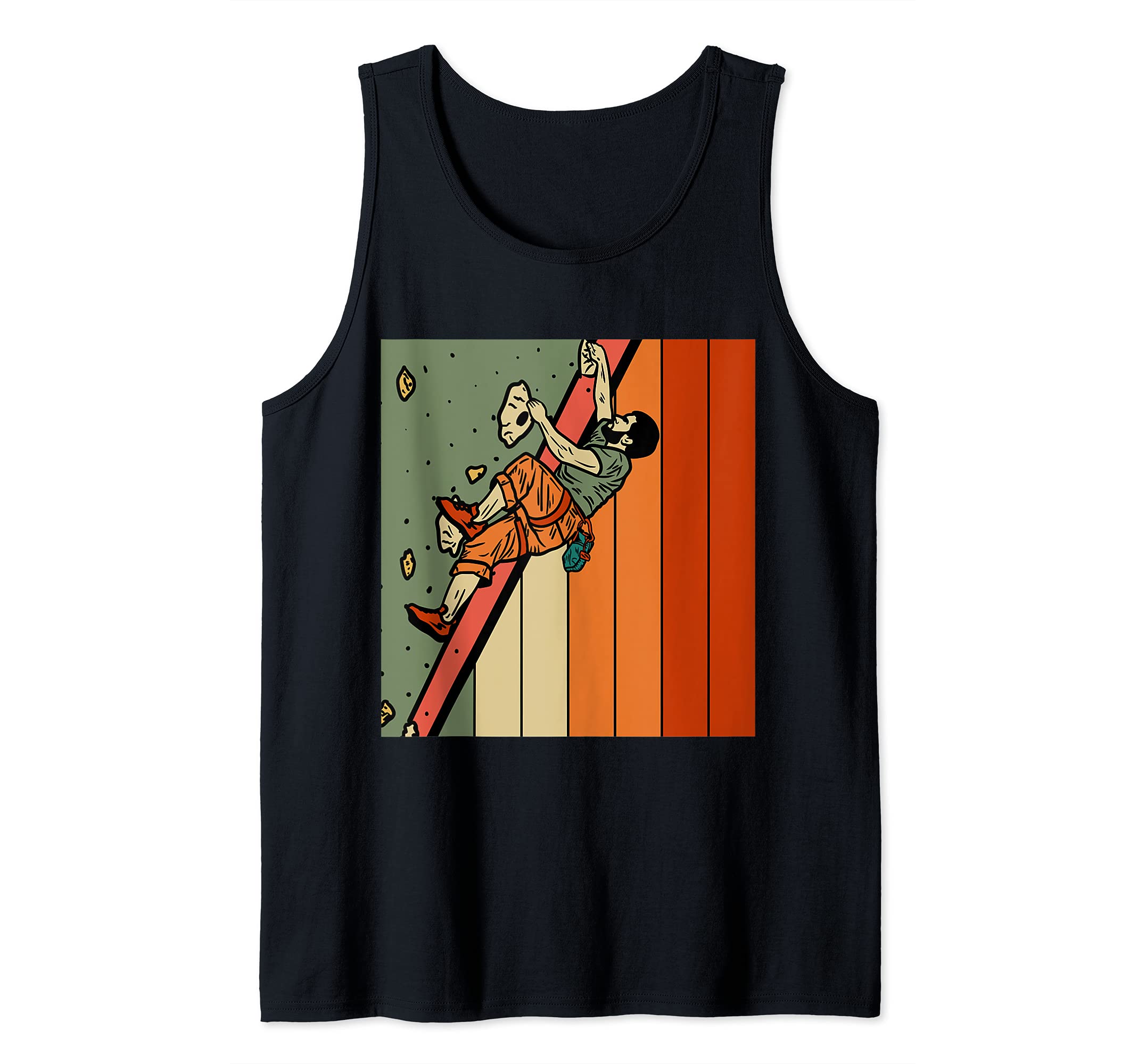 Man Climbing Wall Retro Vintage Climber Mountaineer Tank Top