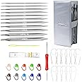 Circular Knitting Needles, 40 inches （100 cm）,11 piecesKnitting Needles Set 、Stainless Steel Knitting Needles, Knitting Needles for Beginners， Knitting Needles