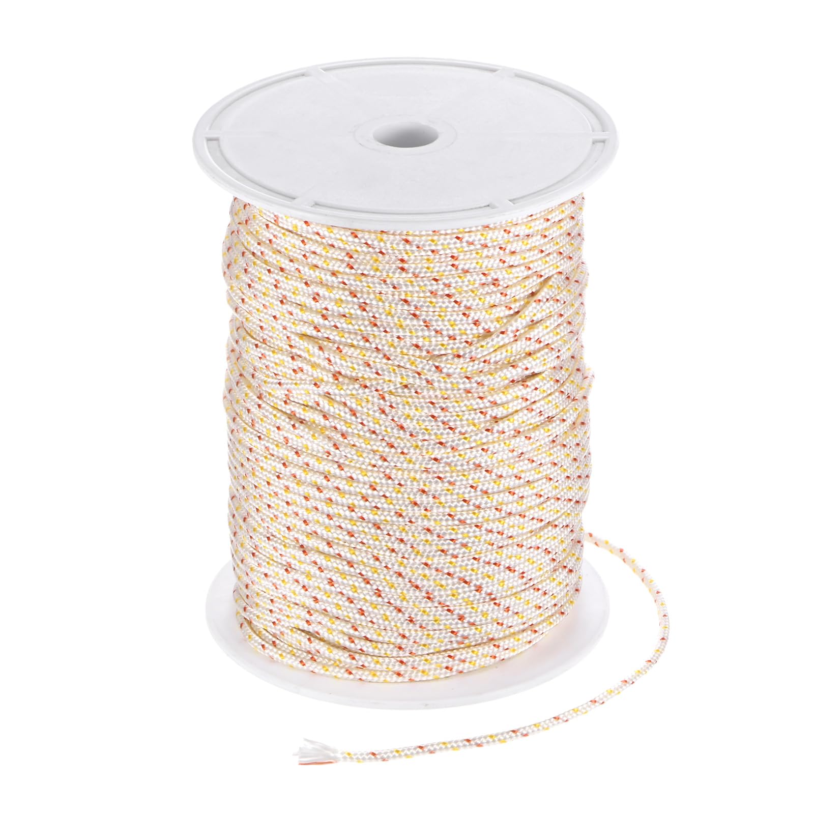 M METERXITY Recoil Starter Rope Pull Cord 3.5mm 100m Pull Starter Rope Nylon Pull Cord Pull Starter Rope for Mower/Chainsaw/Trimmer/Brush Cutter [White Red Yellow]