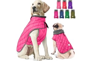 Fragralley Dog Winter Coat, Waterproof Windproof Reflective Fleece Jacket with Harness Hole, Warm Snow Vest for Small Medium Large Dogs​, Ideal Gifts