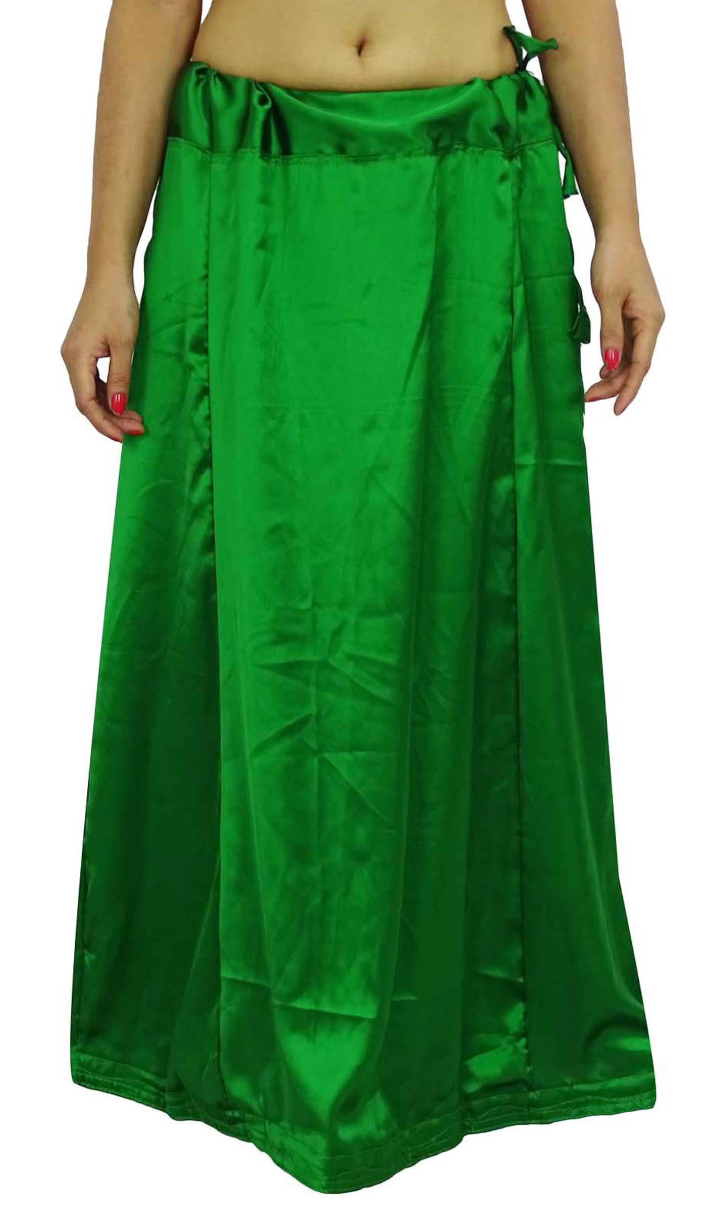 Satin Silk Saree Petticoat Underskirt Bollywood Indian Lining For Sari