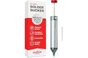 NEXIUM TOOLS NexiumTools Upgraded Solder Sucker Desoldering Pump - Desoldering Tool with Unclogable, Aircraft Aluminum, Self-Clean, 8 Spares, Pinecil Ready - Desolder Pump for Solder Removal