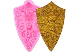 YIHUOMOLDS Lion Shield Fondant Silicone Molds for Cake Decoration Cupcake Topper Chocolate Candy Sugar Craft Gum Paste Polyme