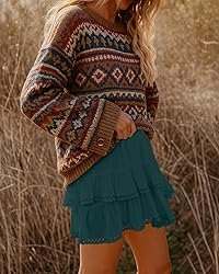 Lepunuo Womens Shorts High Waisted Skorts Flowy