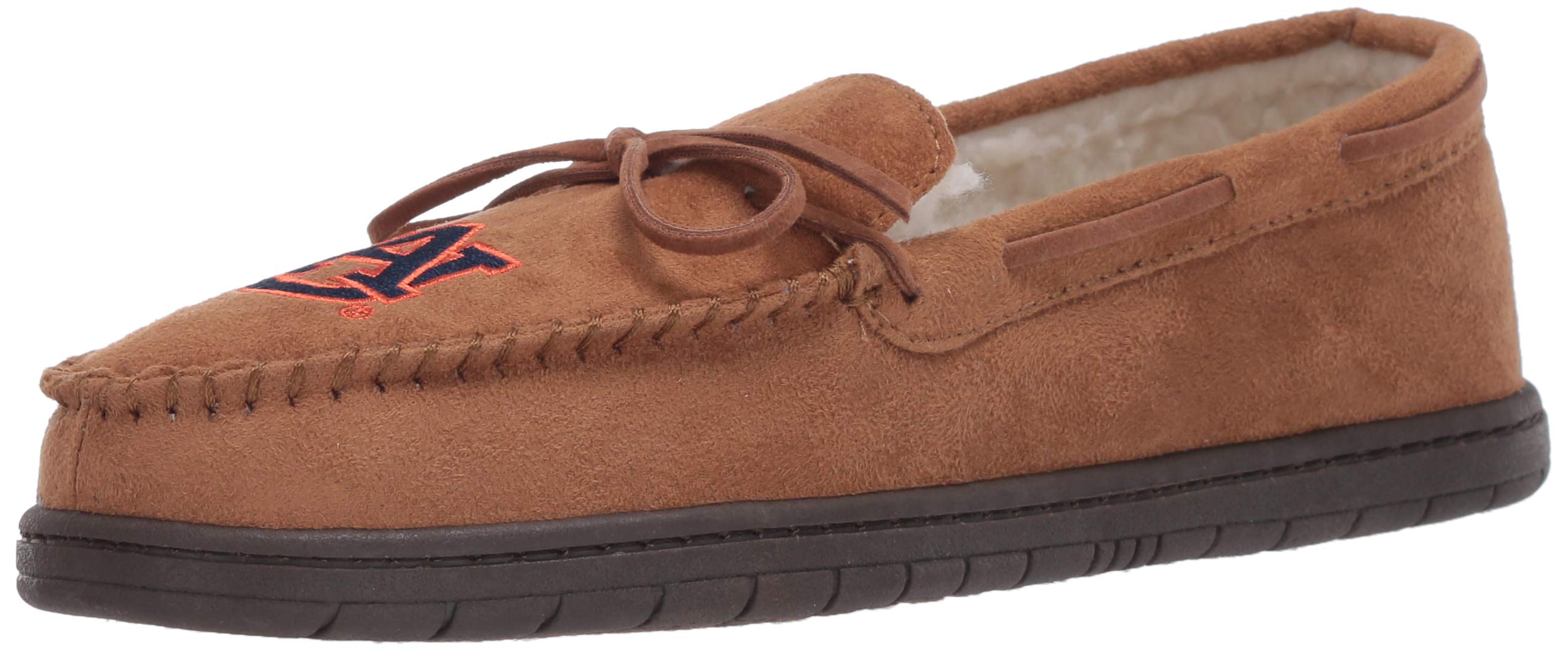 FOCO NCAA Auburn Tigers Mens College Team Logo Moccasin Slippers, Tan, Large (11-12) Image