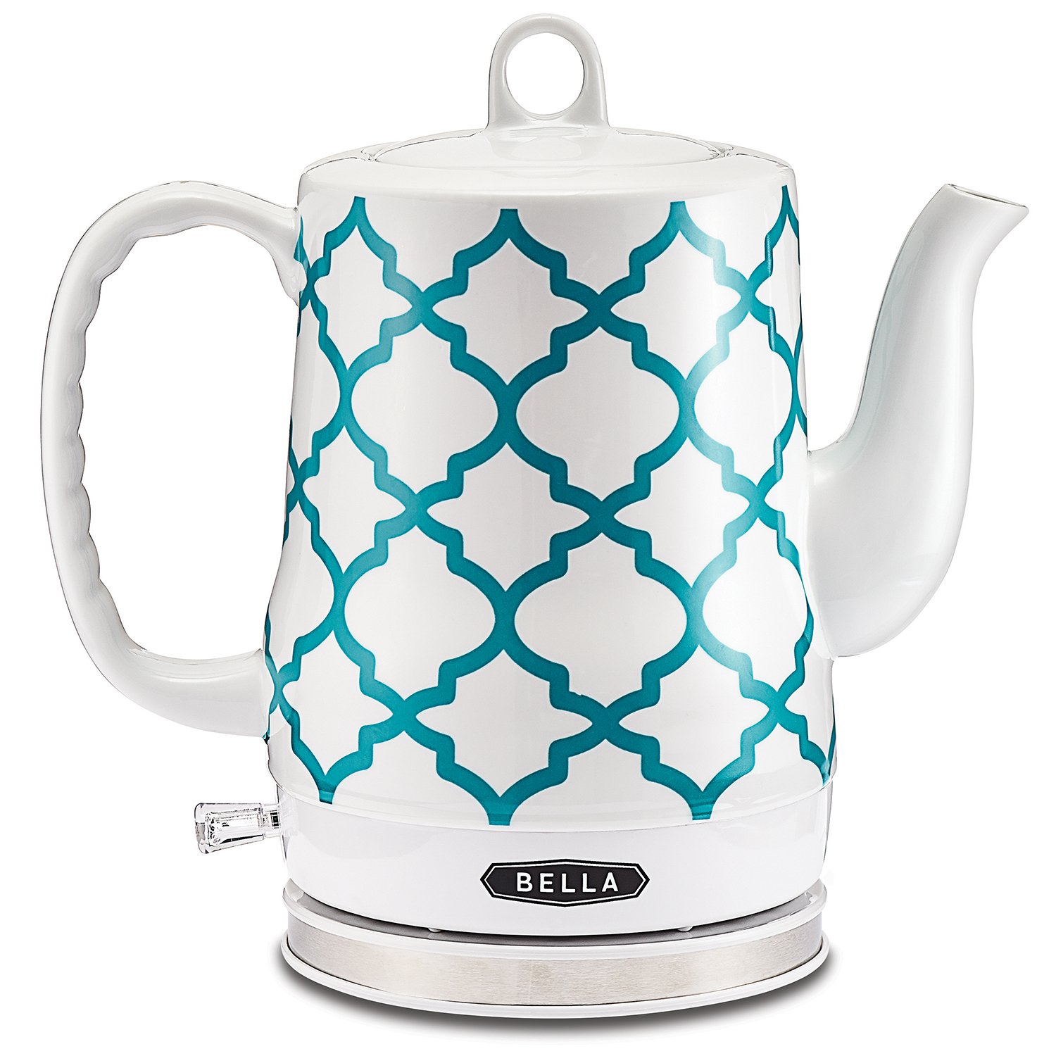 BELLA 1.2L Electric Ceramic Tea Kettle with detachable base and boil