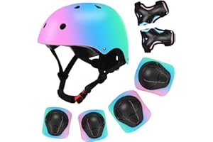 Kids Color Helmet & Protective Gear Set - Impact-Resistant, Adjustable, Comfortable Safety Gear for Bike, Skateboard, Scooter