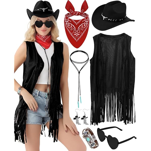 Amycute Conjunto De Ropa Hippie De Los Años 60 Y 70 Años, Disfraz De Cosplay, Chaleco, Sombreros, Gafas De Sol Vintage, Accesorios Para Mujer (S