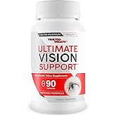 Ultimate Vision Support - Our Best Improved Formula Eyesight Supplement - Vitamin A Lutein and Zeaxanthin Supplements - Eye Vision Focus Supplement for Eyes Vitamins for Clear Vision Pills