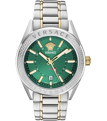 Amazon.com: Versace V-Code GMT Collection Luxury Mens Watch