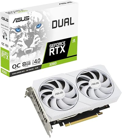 ASUS Dual NVIDIA GeForce RTX 3060 White OC Gaming 8GB GDDR6 PCIe 4.0 HDMI