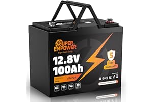SUPER EMPOWER 12V 100Ah LiFePO4 Lithium Battery- BCI Group 24, Deep Cycle RV LiFePO4 Battery with Low-Temp Protection, 100A BMS, 1280Wh, Max.15000 Cycles, 10-Year Lifespan for RV, Solar, Trolling Motor, Marine