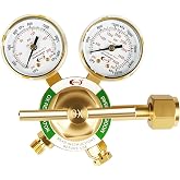 CDL LX65 Medium Duty Oxygen Regulator CGA540,Forged Brass | Large Tank Gauge Cutting Torch Regulator,0-4000PSI/0-400PSI Inlet,0-200PSI/0-30PSI Outlet
