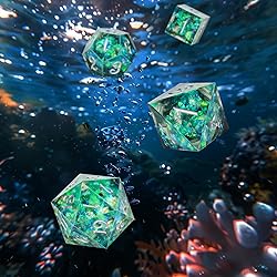 OriCraft Green Magic Dice Set - D&D Polyhedral