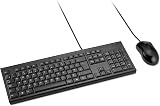 Kensington KM100 EQ Wired Keyboard and Ambidextrous Mouse Combo Black