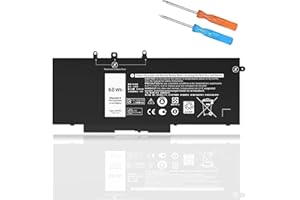 VNYUNQWE 68WH GJKNX Battery Replacement for Dell Latitude 5480 5580 5280 5288 5488 5590 5591 5490 5491 5495 E5480 E5580 E5490 E5590 Precision 15 3520 3530 Series GD1JP DY9NT 5YHR4 451-BBZG 7.6V 4-Cell