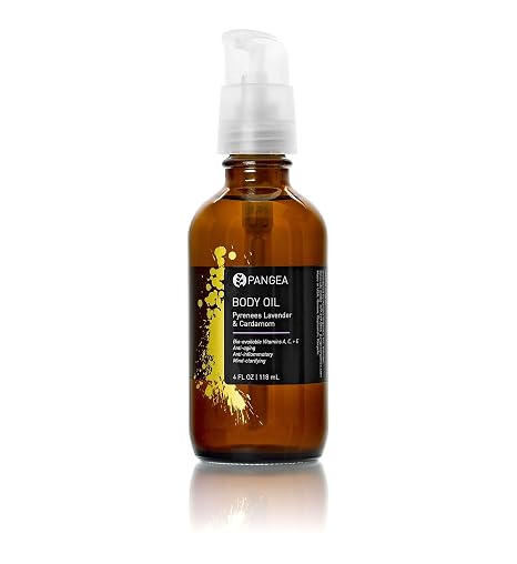 Pangea organics massage&Body Oil, pyrenees Lavender with cardamom, 4-ounce Box (837063008366)