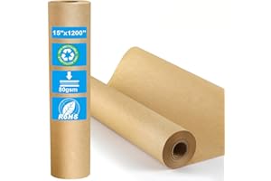 GLAMFIELDS Brown Wrapping Paper, Craft Paper 15" x 1,200" (100ft), Kraft Paper Roll for Gift Packing, Moving, Shipping, Postal, Art Crafts, Floor Covering, Bulletin Boards, Table Runner