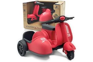 Aigitoy Kids Ride-On Motorcycle with Side Car - Eco-Friendly Straw Material, Push and Pull Toy for 1-3 Year Olds, Mini Cute Motorcycle Toys for Kids 3-6, Toys for Ages 2-4