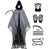 Degeyoyo Grim Reaper Costume, Halloween Hooded Cloak, Scary Halloween Cosplay Costumes for Adult