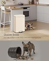 SONGMICS 50 L Kitchen Bin Pedal Soft Close Steel Inner Bucket Sand Beige view 8