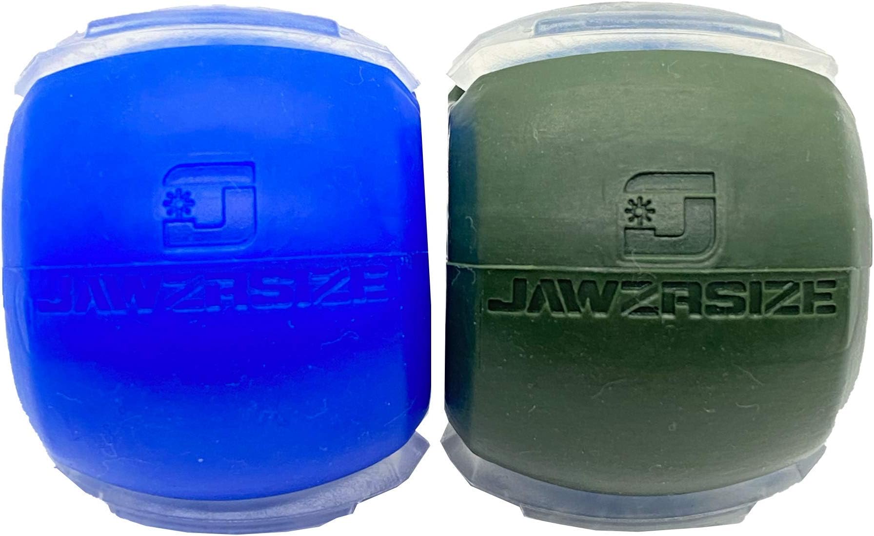 Jawzrsize Pop N Go and Custom Fit Jaw Enhancer Bundles- Jaw, Face, and Neck Exerciser and Toner (Custom Fit Beginner & Elite Bundle, Blue & Green)