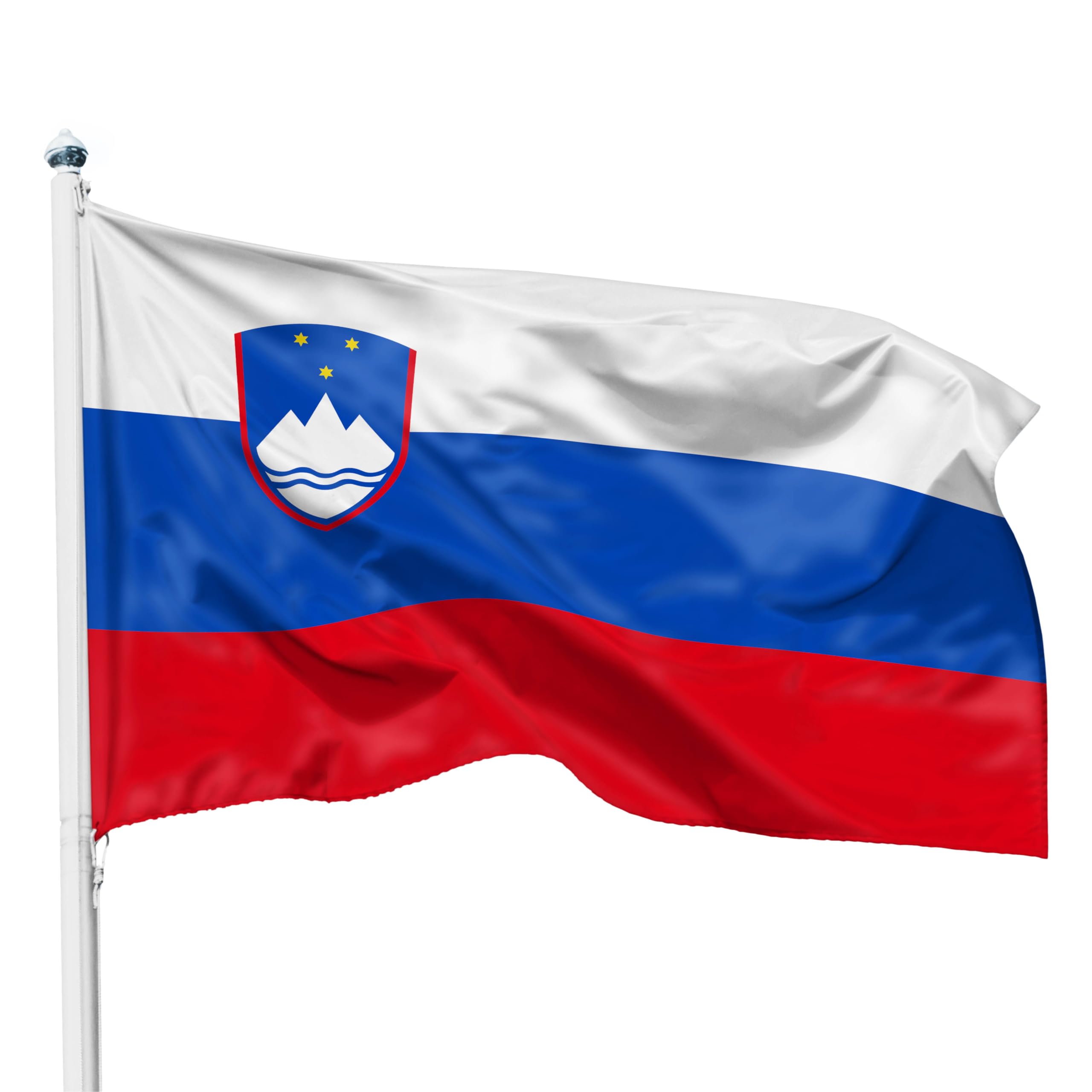PHENO FLAGS Slovenia flag - Slovenian flag 90 x 150 cm with brass eyelets - durable flag for flagpole - 100% polyester