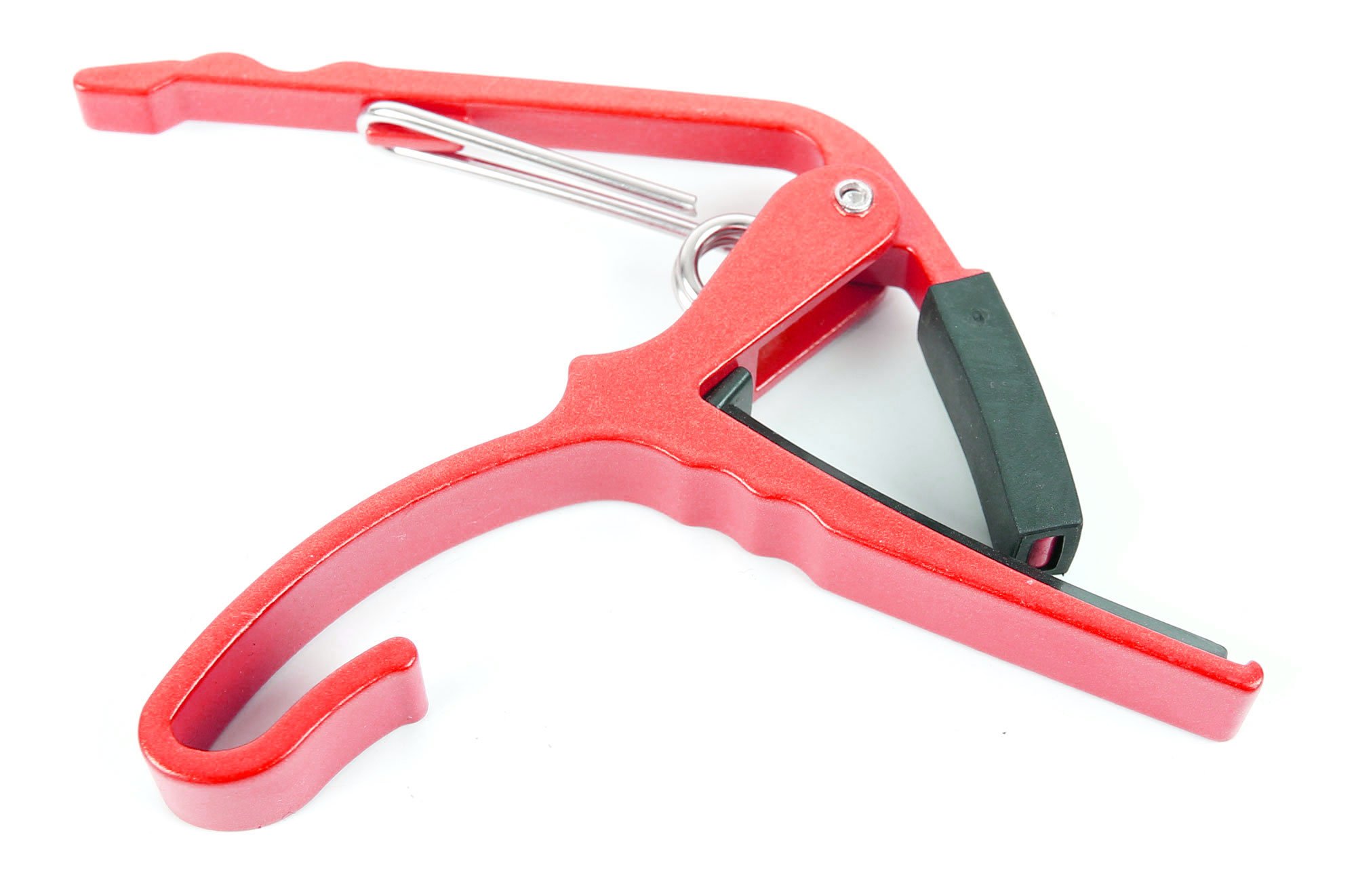 Bray Red Universal Trigger Clamp Guitar Capo With Rubber Padding - Perfect For Any Acoustic, Electric And Bass Guitar - Quick Release