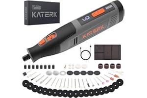 Katerk Cordless Rotary Tool, 4000mAh Battery, 6-Speed, 28000RPM, Rotary Tool Kit with 70 Accessories Light duty Engraving Pen for Sanding, Polishing, Drilling, Etching, Grinding, Wood Carving