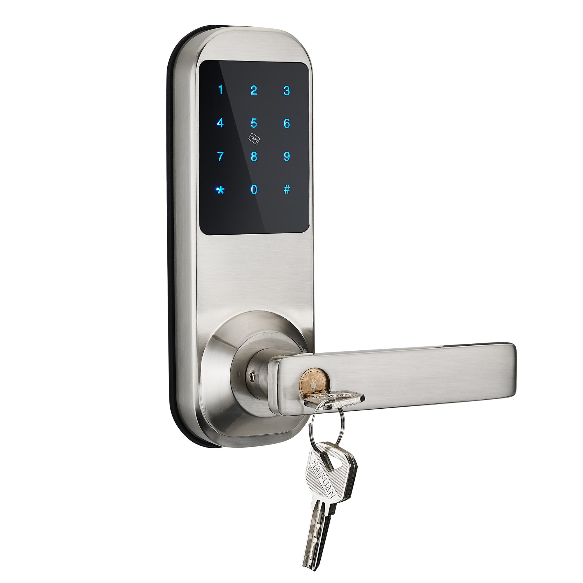 HAIFUAN Security Digital Keyless Code Door Lock, Unlock with Code Card and Key (HFAM10B-R-NB)