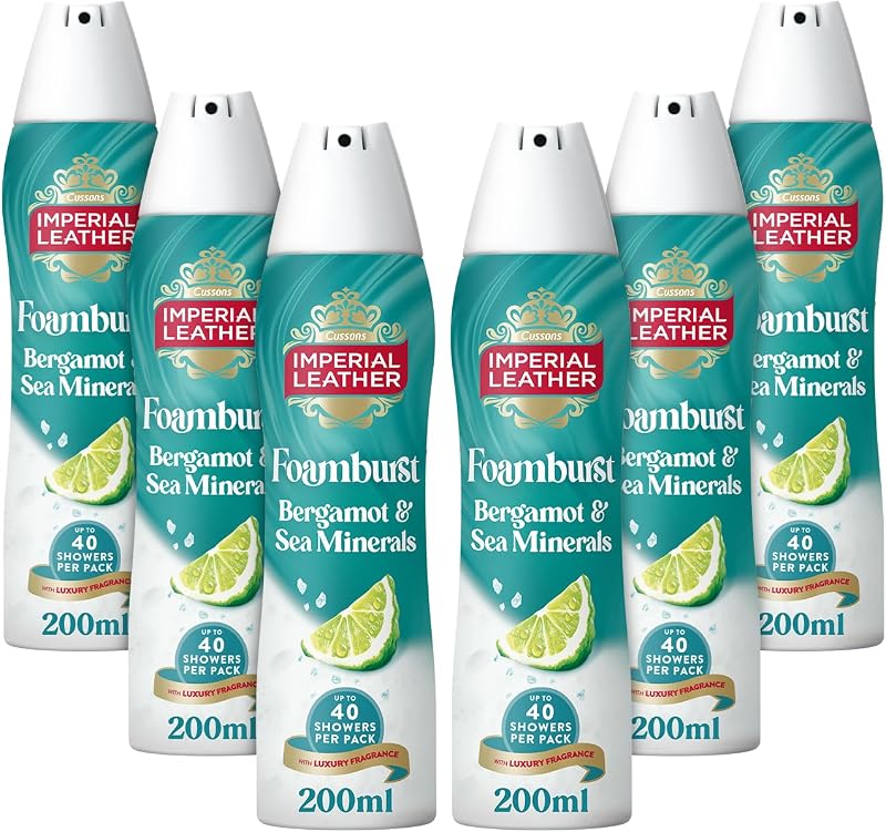 Imperial Leather Foamburst Energising Shower Gel Bergamot Sea Minerals 6x200ml