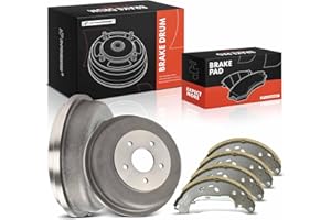 A-Premium 10.98 inch (279mm) Rear Brake Drums + Ceramic Shoes Set Compatible with Select Ford Models - Transit Connect 2010 2