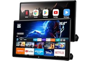 SEVENTOUR 15.6 inch 4K Android Portable Car TV Headrest Monitor Rear Entertainment System for Cars Back seat, Support Phone Mirror Link Touch Screen,with WiFi/Bluetooth/HDMI/USB/AV in/FM/Airplay Video Player