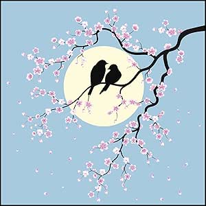 Amazon.com: Pretty Cherry Blossom Branch with Bird Couple ...