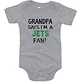 NanyCrafts Baby's Grandpa Says I'm a Jets Fan Bodysuit