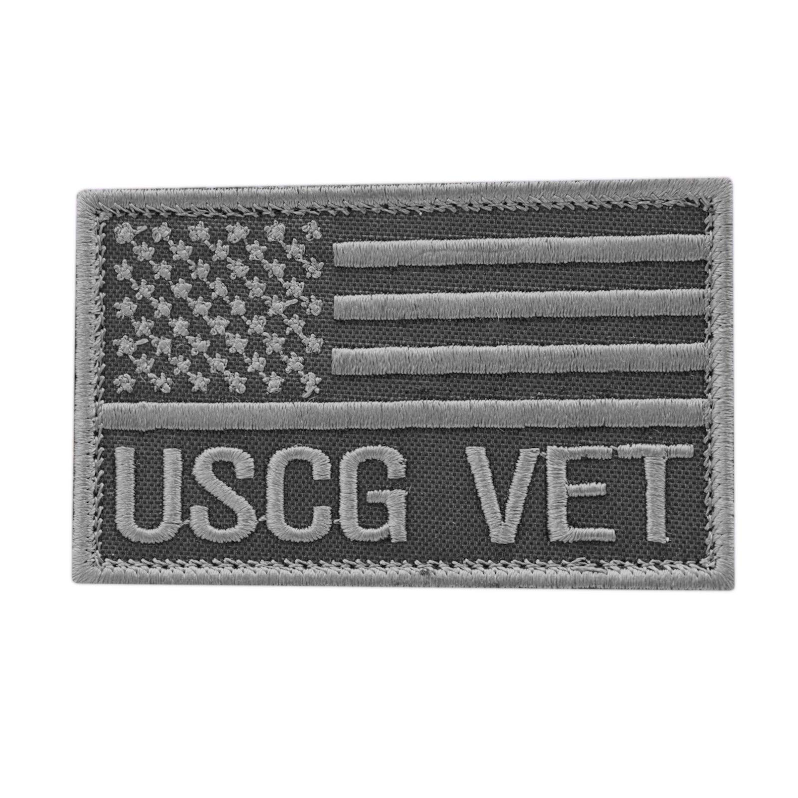 Subdued USCG Veteran Vet 2x3.25 US Coast Guard Morale Tactical Touch Fastener Cap Patch