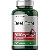 Horbäach Beet Root Powder Capsules | 320 Pills | Non-GMO, Gluten Free Formula | High Potency Herbal Extract Supplement