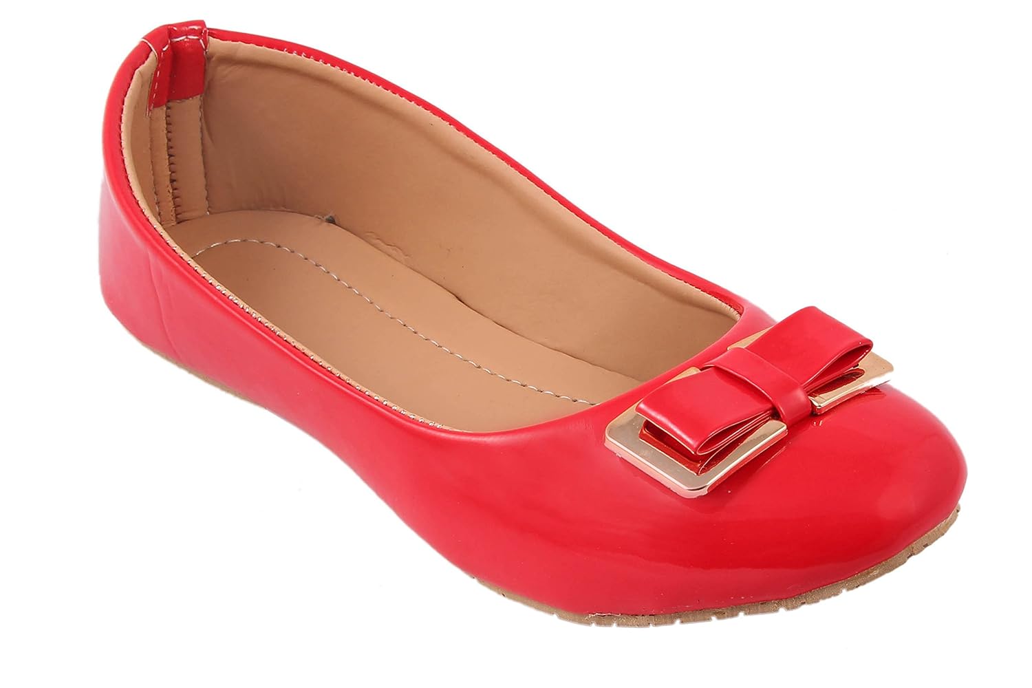 red choice collection synthetic leather beige women's bellies