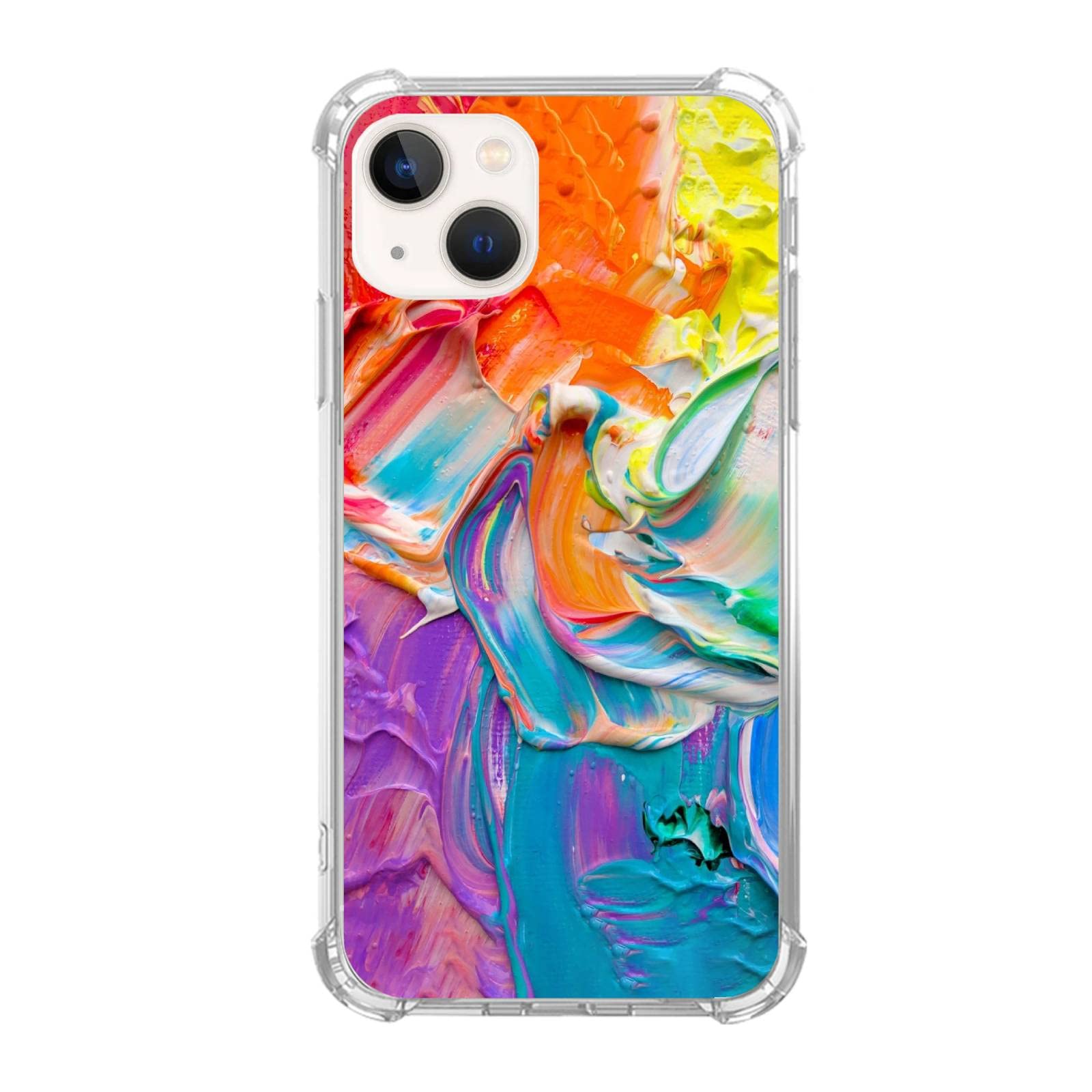Photo 1 of Art Colorful Paint Phone Case Compatible with iPhone 15?Modern Abstract Colorful Painting Trendy Cool Teen Girl Boy Case for iPhone 15,Silicone Shockproof TPU Bumper Protective Cover Case