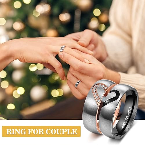 Couple Rings Valentines Day Promise Rings Boyfriend Girlfriend