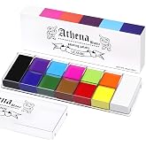 UCANBE Athena Basic Face Body Paint Oil Palette, 12 Color Large Black White Professional Face Painting Makeup Kit, Facepaint