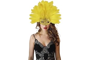 JEGERMIG Green Feather Masquerade Mask Headwear Carnival Headpiece Showgirl Cosplay Accessories for Women