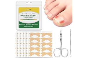 GJNL Ingrown Toenail Treatment,100 Pcs Breathable Ingrown Toenail Strips-Toenail Lifter and Small Scissors, Painless Ingrown Toenail Tool, Professional Pedicure for Ingrown Toenail, Toenail Corrector Patch