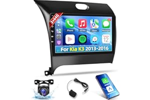 EKAT [2+64G] Android 13 Car Radio for Kia K3 Cerato Forte 2013-2016 - Wireless Carplay and Android Auto - 9 Inch Touchscreen Radio with EQ/WiFi/GPS + AHD Rear View Camera