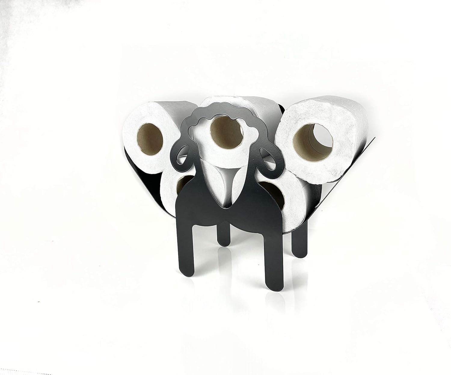 Scott & Rye - SHEEP Toilet Roll Holder - Black Metal Stand - Bathroom accessory - Free Standing - Image 3