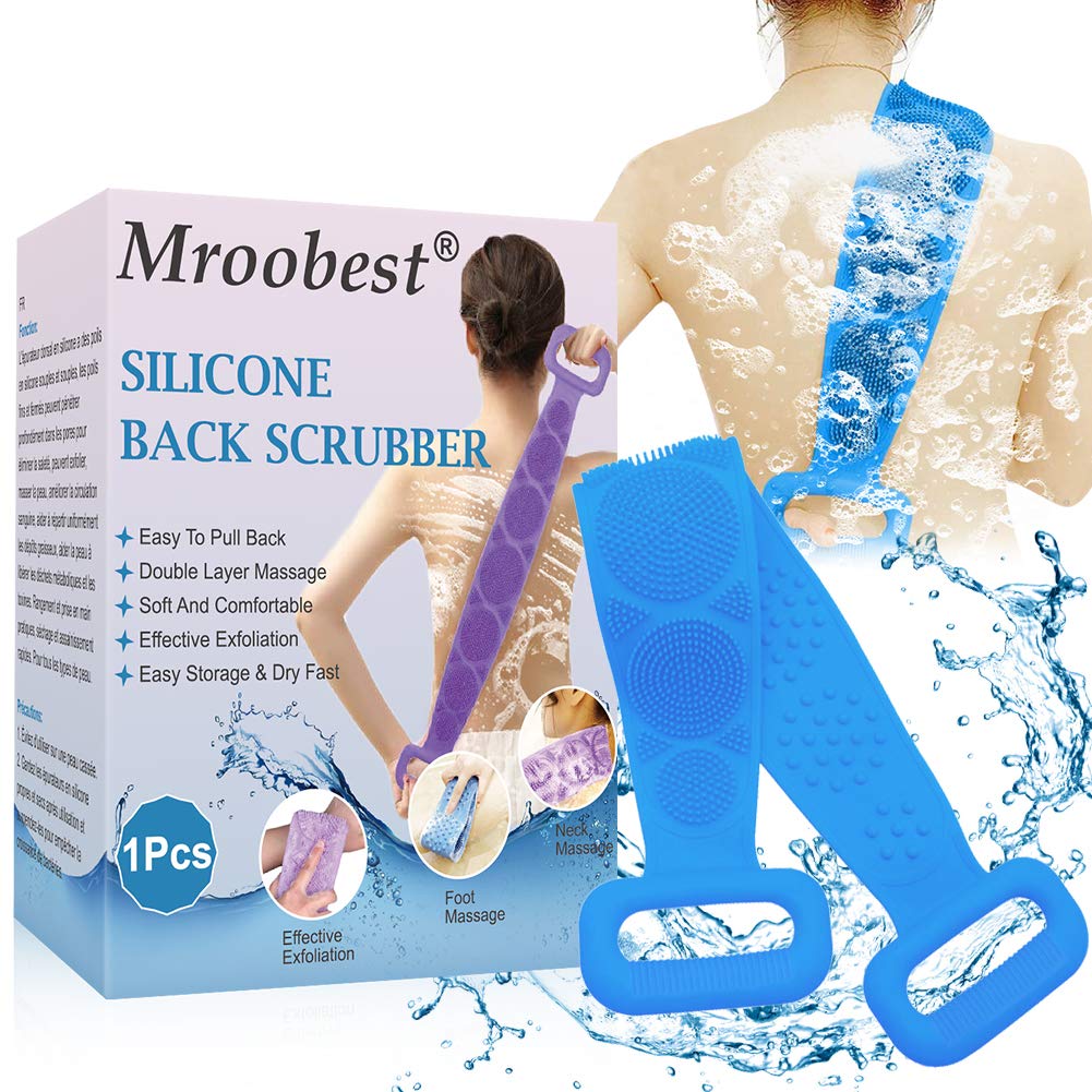 Silicone Bath Body Brush, Silicone Bath Towel, Silicone Back Scrub, Silicone Double-Sided Shower Scrub, Body Scrub, Face And Foot Scrub Scrubber, For Skin Peeling Deep Cleansing : Beauty