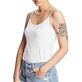 Hanes Women's Cami with Built-in Shelf Bra, Stretch Cotton Camisole, Adjustable Straps