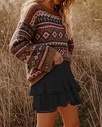 Lepunuo Womens Shorts High Waisted Skorts Flowy